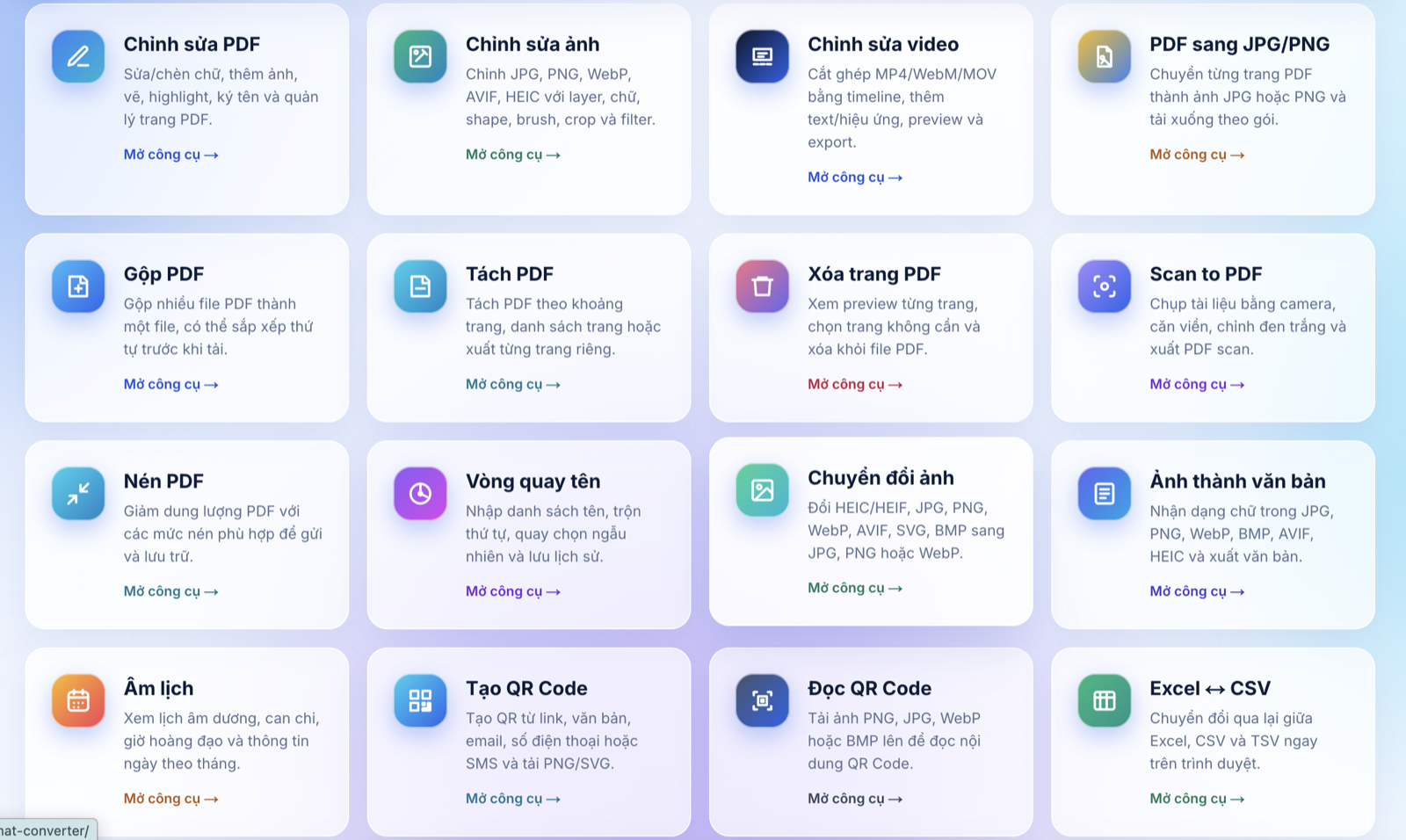 Các nhóm công cụ phổ biến trên 99TOOLS